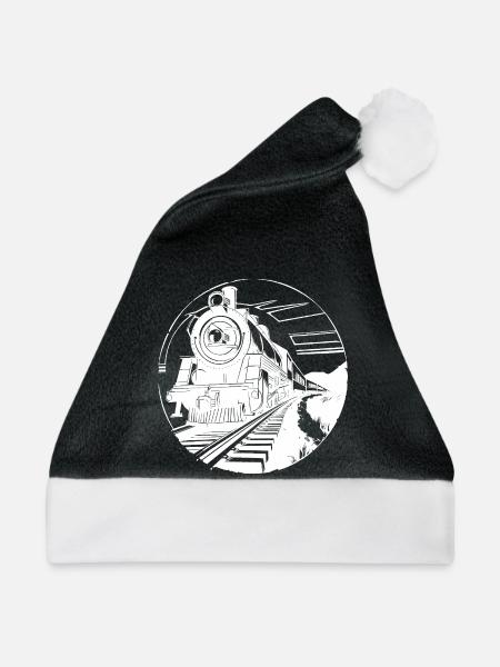 Eisenbahn Grafik - Weihnachtsmütze - Schwarz/Weiß