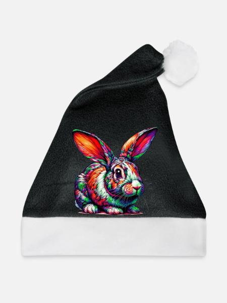 Kaninchen - Weihnachtsmütze - Schwarz/Weiß