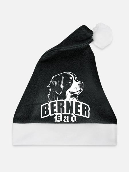"Berner Dad" mit Hundekopf - Weihnachtsmütze - Schwarz/Weiß