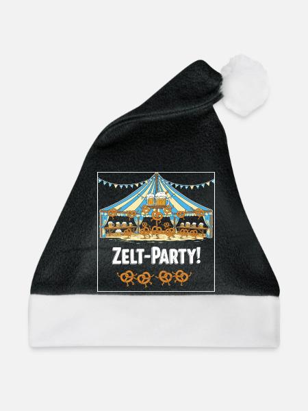 Zelt-Party ! - Weihnachtsmütze - Schwarz/Weiß