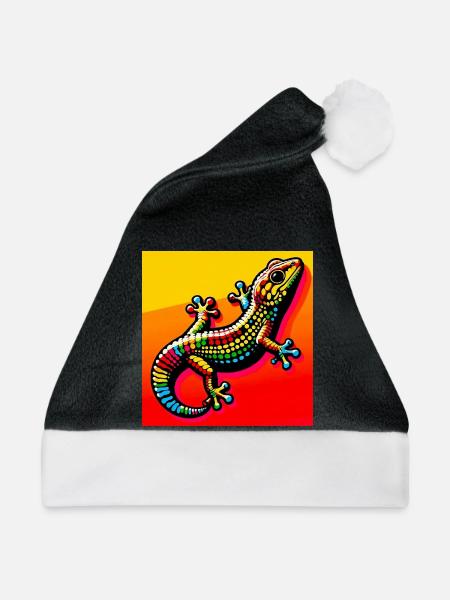 Gecko - Weihnachtsmütze - Schwarz/Weiß