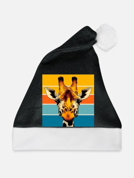 Giraffe - Weihnachtsmütze - Schwarz/Weiß