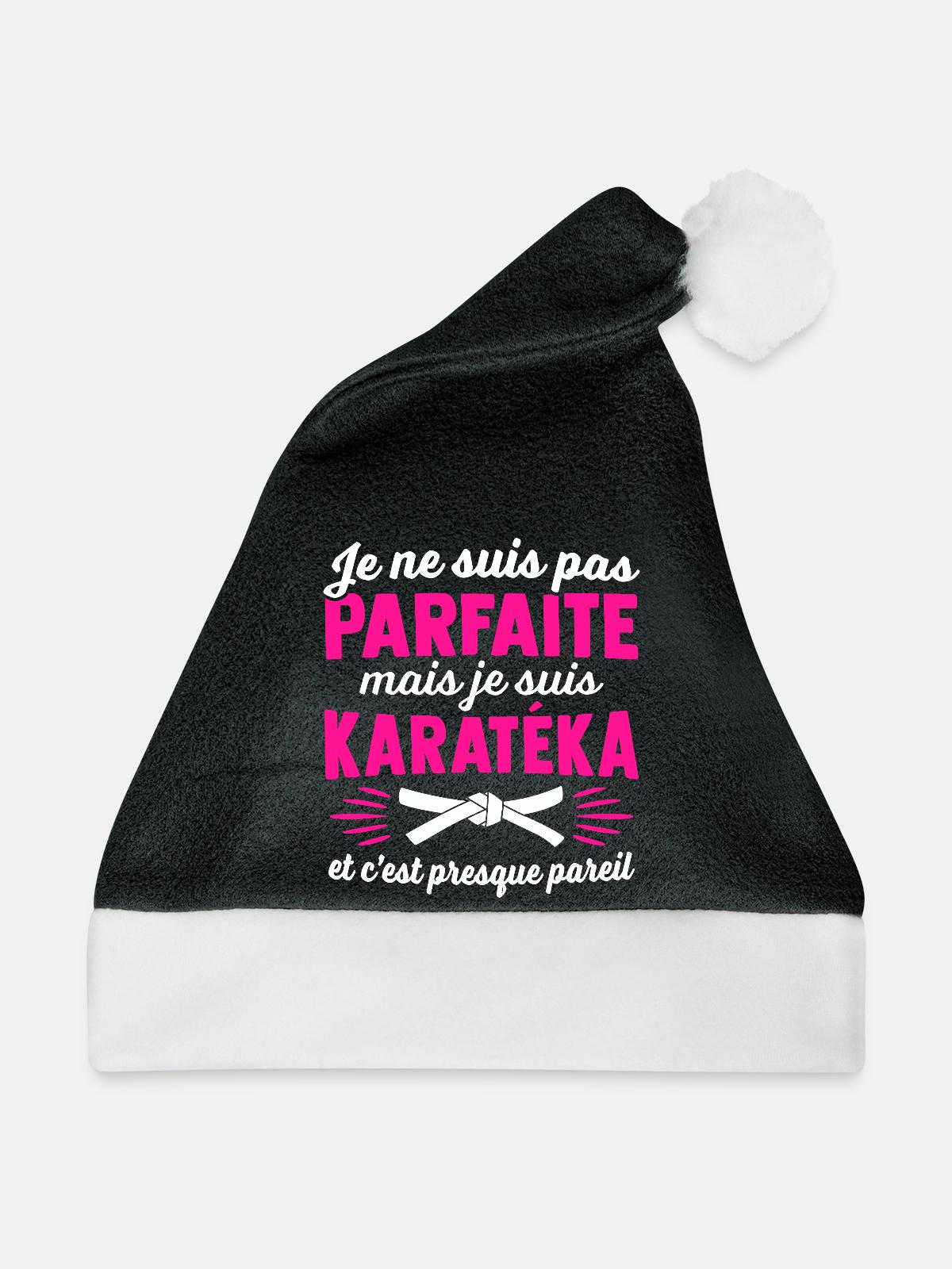 Ich bin ein Karateka - Weihnachtsmütze - Schwarz/Weiß - Vorne