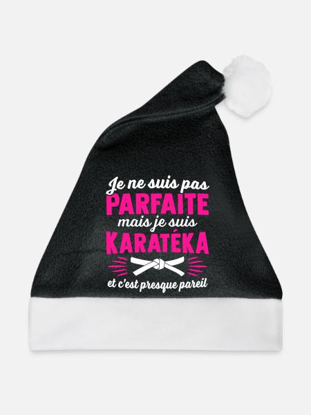 Ich bin ein Karateka - Weihnachtsmütze - Schwarz/Weiß - Vorne