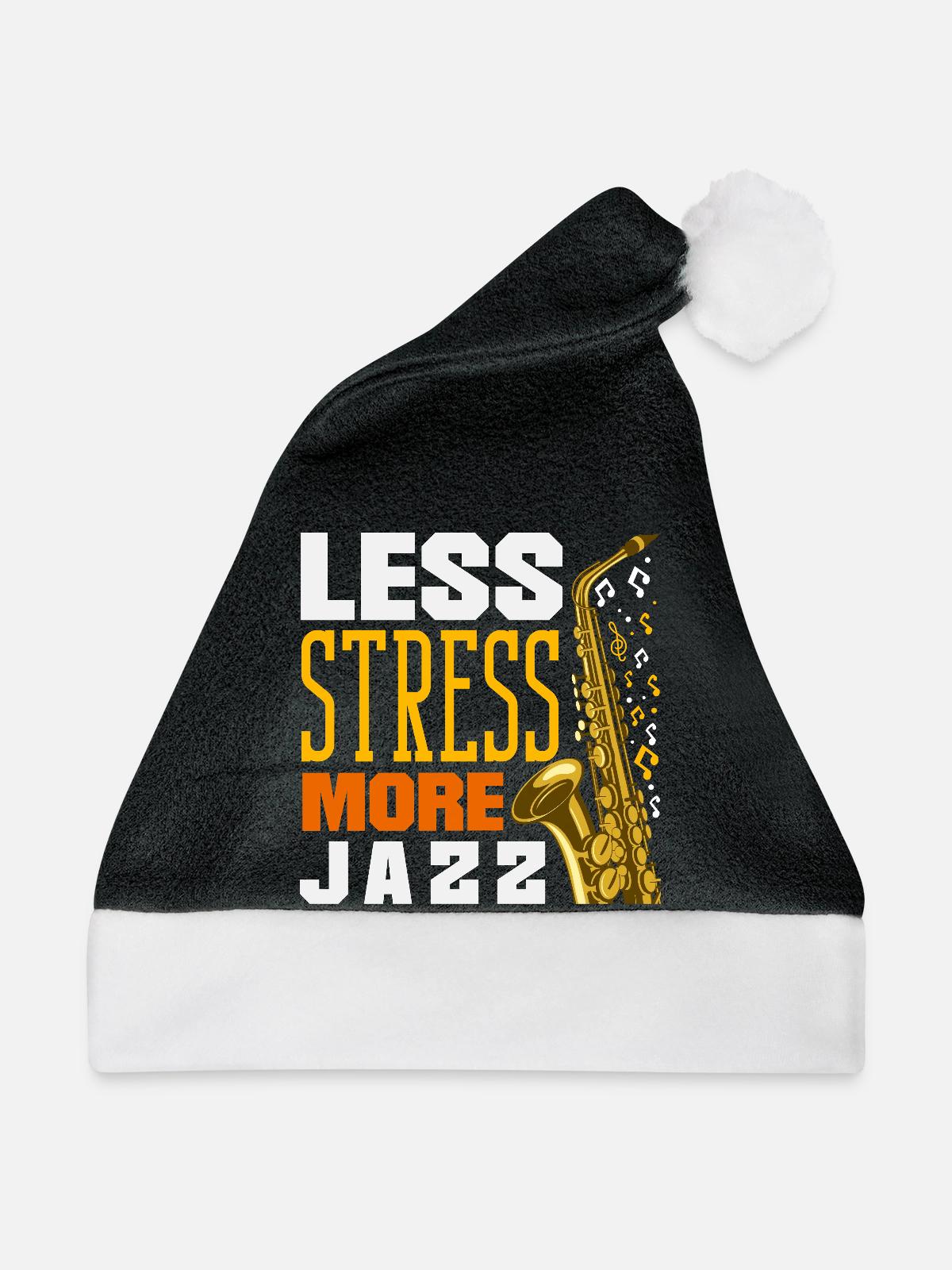 Saxofon - Weihnachtsmütze - Schwarz/Weiß - Vorne