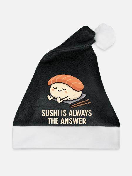 Sushi Is Always The Answer - Weihnachtsmütze - Schwarz/Weiß