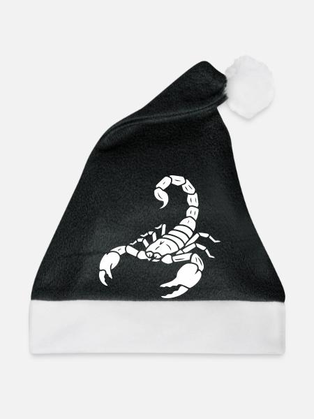Skorpion Sternzeichen Tier Vektor - Weihnachtsmütze - Schwarz/Weiß