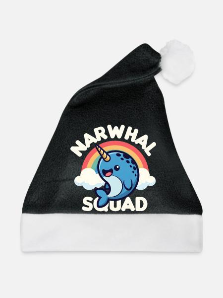 Niedliche Narwal-Truppe - Weihnachtsmütze - Schwarz/Weiß