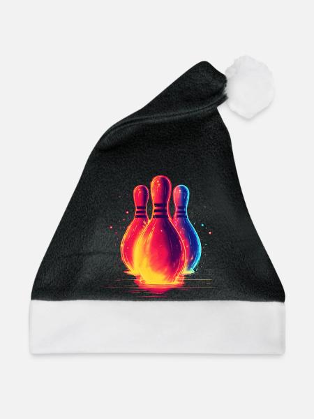 Retro Bowling - Weihnachtsmütze - Schwarz/Weiß