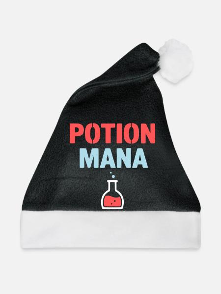 Potion Mana Text Gaming - Weihnachtsmütze - Schwarz/Weiß