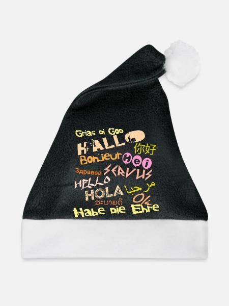 Hello International - Weihnachtsmütze - Schwarz/Weiß