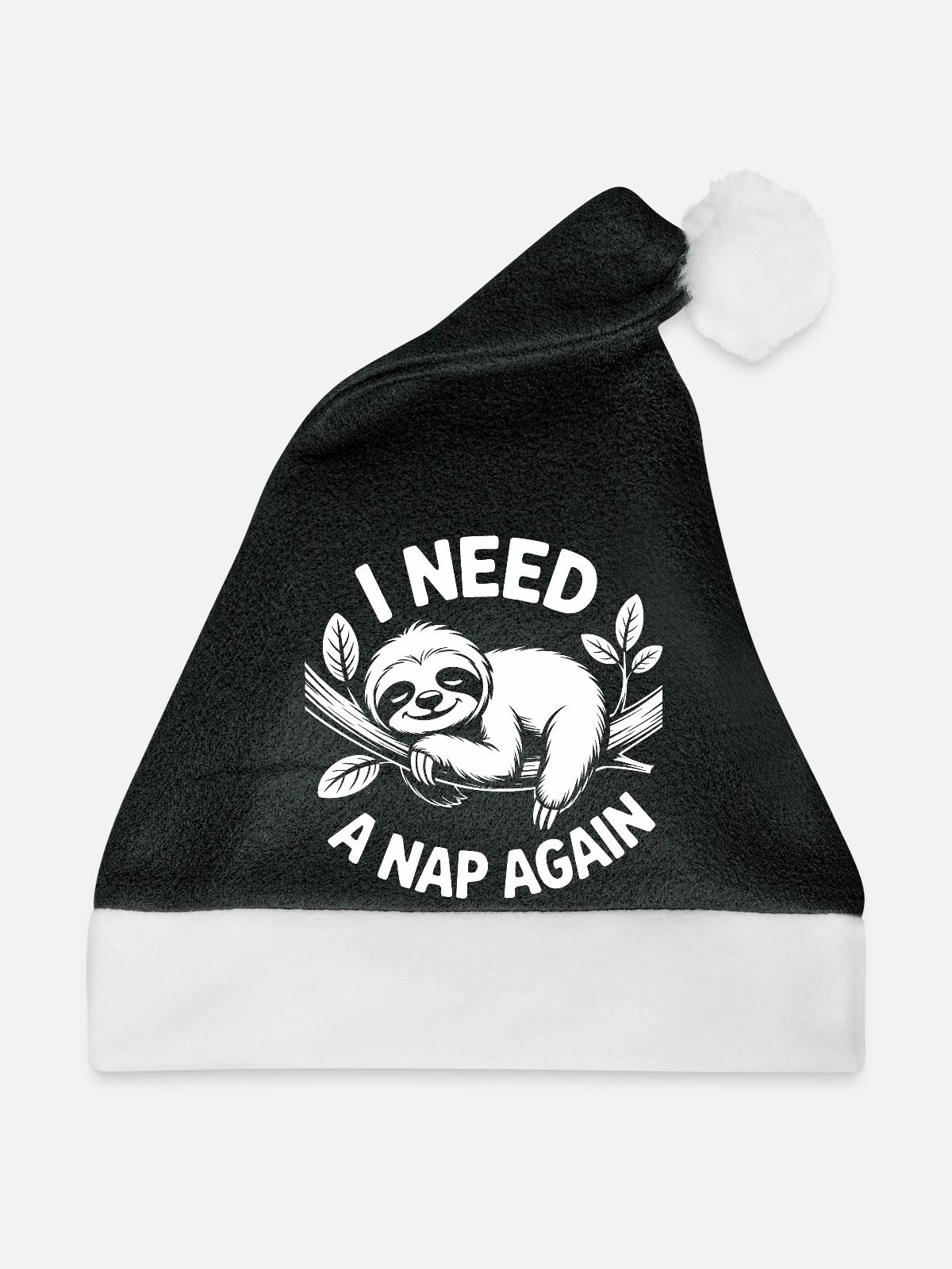 Nap Again Mood - Weihnachtsmütze - Schwarz/Weiß - Vorne