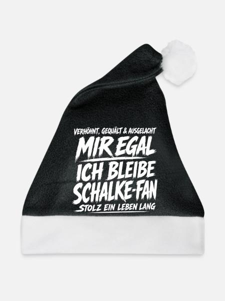 Geschenk Schalke Fan Ich bleibe Schalke Fan - Weihnachtsmütze - Schwarz/Weiß