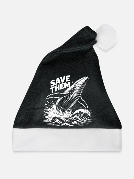 Rettet die Wale - Weihnachtsmütze - Schwarz/Weiß