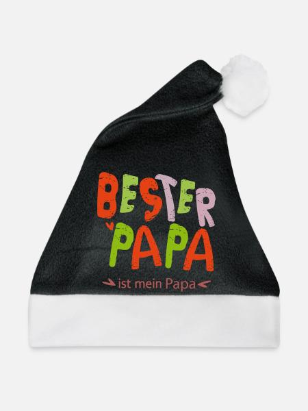 bester Papa - Weihnachtsmütze - Schwarz/Weiß