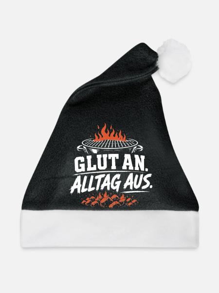Glut an - Alltag aus - Weihnachtsmütze - Schwarz/Weiß - Vorne