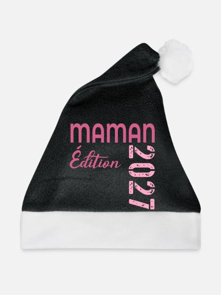 Baby Mom 2027, Frankreich - Weihnachtsmütze - Schwarz/Weiß