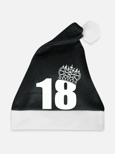 Königliches 18. Geburtstag - Weihnachtsmütze - Schwarz/Weiß - Vorne