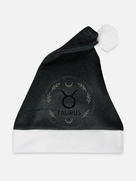 Stier-Tierkreis-Astrologie-Horoskop-Stiersymbol - Weihnachtsmütze - Schwarz/Weiß