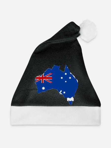 Australien - Weihnachtsmütze - Schwarz/Weiß