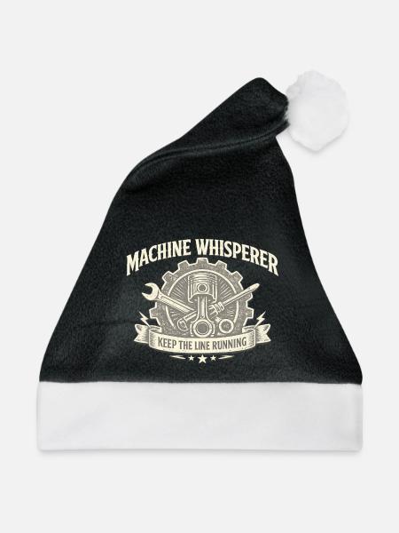 Machine Whisperer Gear Crest - Weihnachtsmütze - Schwarz/Weiß - Vorne