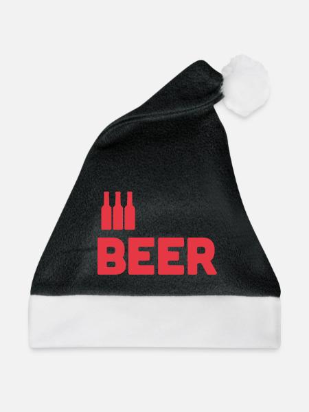 Bierliebhaber - Weihnachtsmütze - Schwarz/Weiß