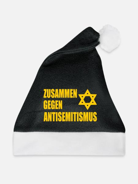zusammen gegen antisemitismus - Weihnachtsmütze - Schwarz/Weiß - Vorne