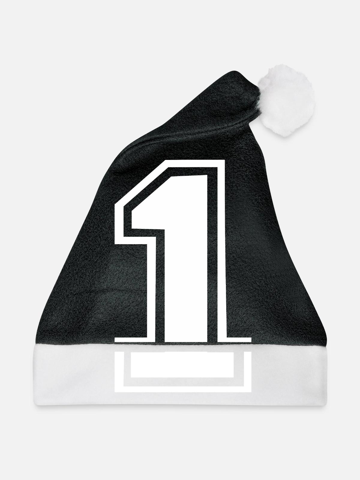 1 - Weihnachtsmütze - Schwarz/Weiß - Vorne