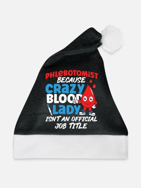 Phlebotomist Tech Technician - Weihnachtsmütze - Schwarz/Weiß