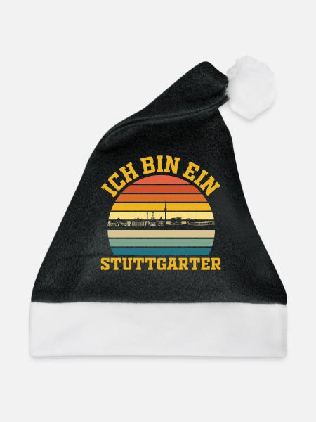 Stuttgart | Ich bin ein Stuttgarter - Weihnachtsmütze - Schwarz/Weiß - Vorne