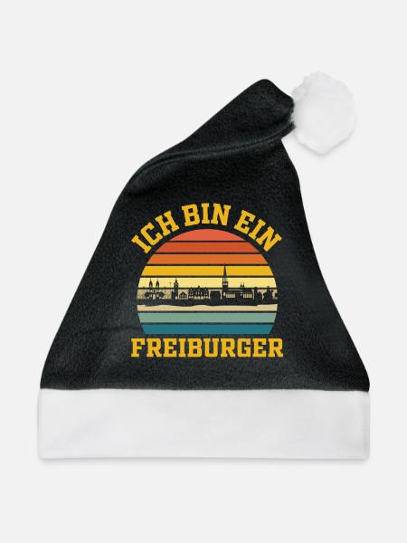 Freiburg | Ich bin ein Freiburger - Weihnachtsmütze - Schwarz/Weiß - Vorne