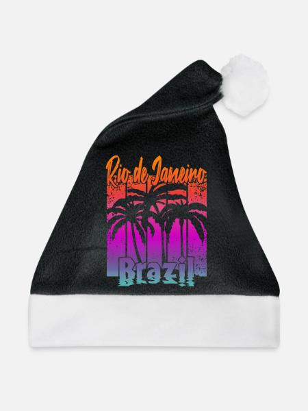 Rio de Janeiro Brazil - Weihnachtsmütze - Schwarz/Weiß - Vorne
