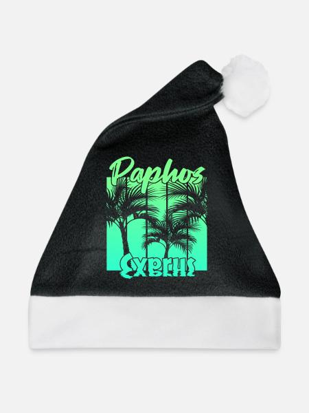 Paphos Cyprus - Weihnachtsmütze - Schwarz/Weiß - Vorne