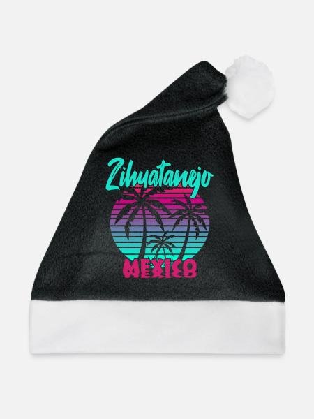 Zihuatanejo Mexico - Weihnachtsmütze - Schwarz/Weiß - Vorne