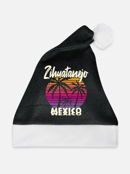 Zihuatanejo Mexico - Weihnachtsmütze - Schwarz/Weiß - Vorne