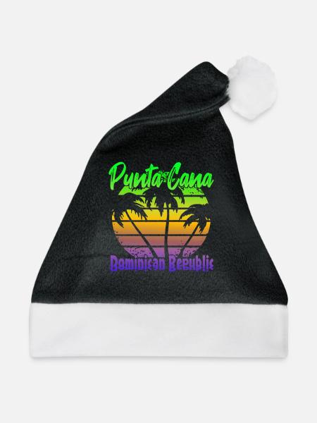 Punta Cana Dominican Republic - Weihnachtsmütze - Schwarz/Weiß - Vorne