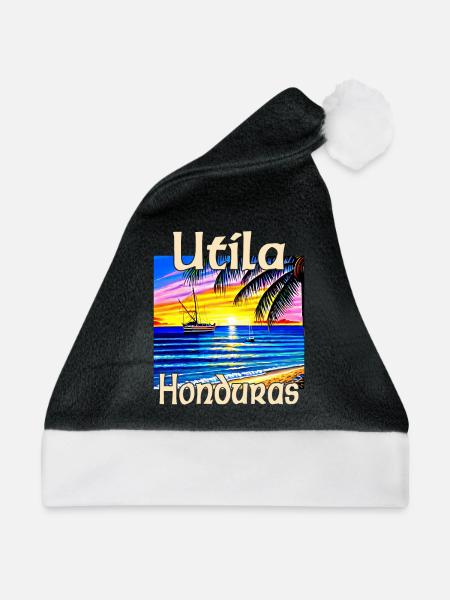 Utila Honduras - Weihnachtsmütze - Schwarz/Weiß - Vorne