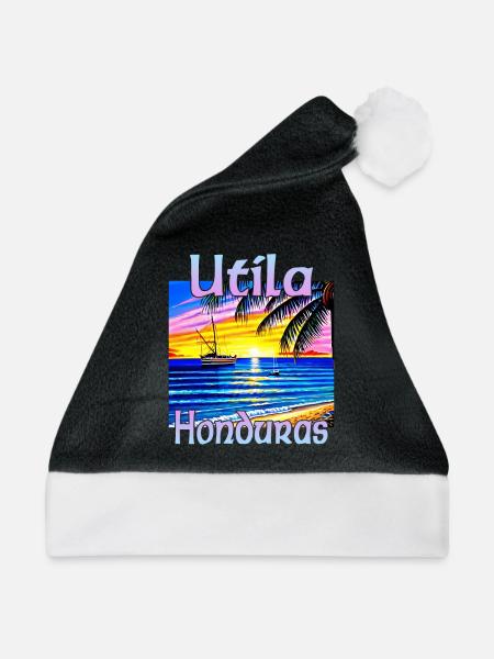 Utila Honduras - Weihnachtsmütze - Schwarz/Weiß - Vorne