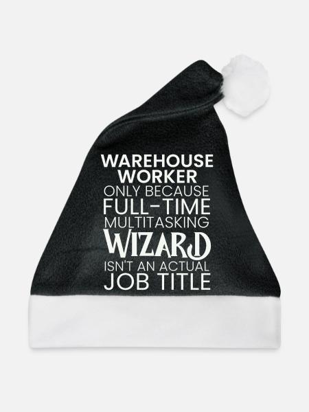 Warehouse Worker multitasking Wizard - Weihnachtsmütze - Schwarz/Weiß - Vorne