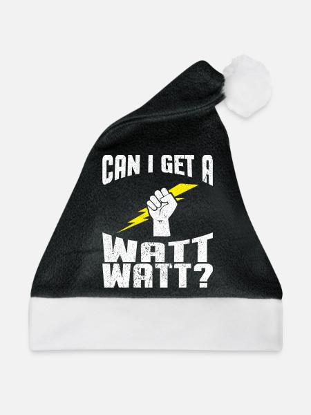 Elektriker wat wat - Elektriker Tshirt - Weihnachtsmütze - Schwarz/Weiß - Vorne