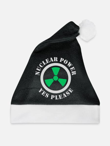 Atomkraft, Ja bitte, Kernenergie - Weihnachtsmütze - Schwarz/Weiß - Vorne