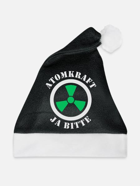Atomkraft, Ja bitte - Weihnachtsmütze - Schwarz/Weiß - Vorne