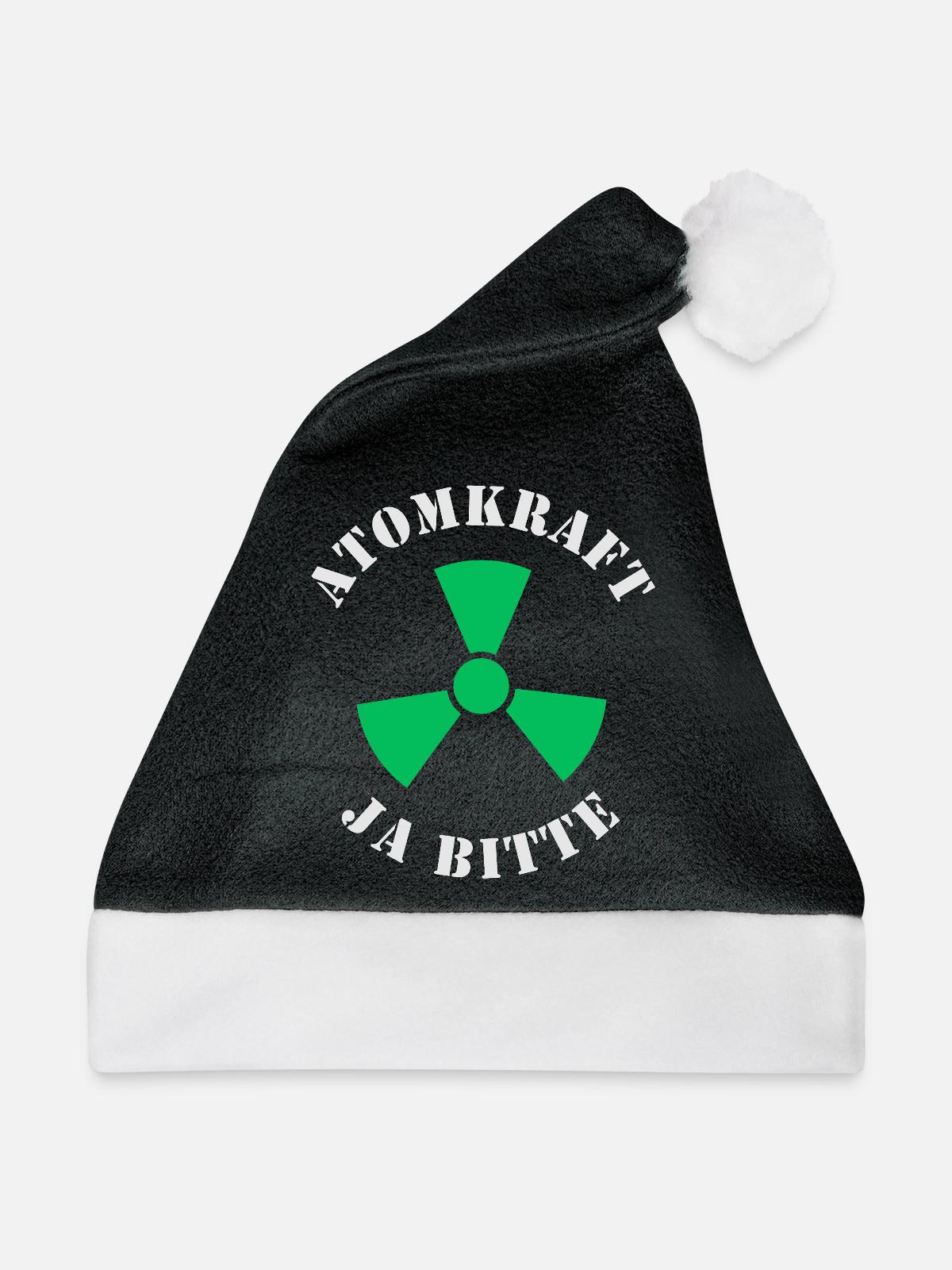 Atomkraft, Ja bitte - Weihnachtsmütze - Schwarz/Weiß - Vorne