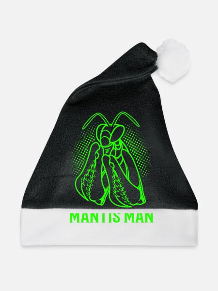 Mantis Gottesanbeter Gottesanbeterin - Weihnachtsmütze - Schwarz/Weiß - Vorne