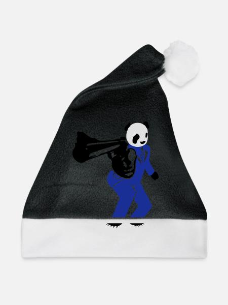 shooting panda 2 - Weihnachtsmütze - Schwarz/Weiß