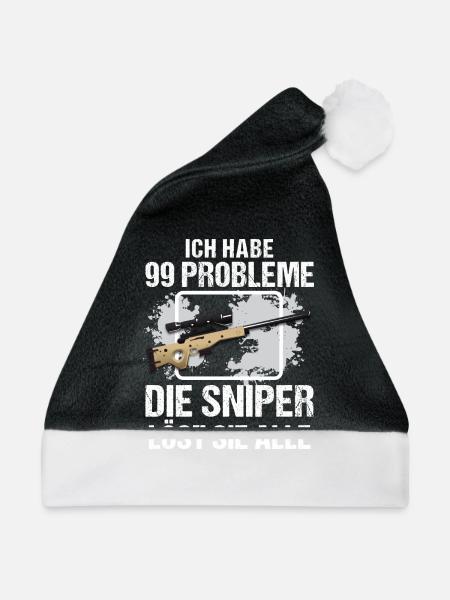 Sniper - sniper löst alle - Weihnachtsmütze - Schwarz/Weiß - Vorne