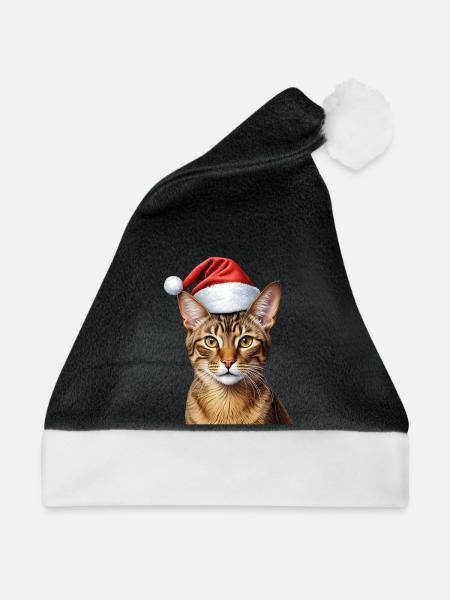 Weihnachten Abessinier Katze - Weihnachtsmütze - Schwarz/Weiß