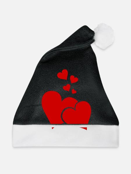 Hearts - Weihnachtsmütze - Schwarz/Weiß
