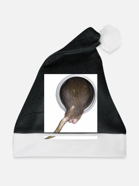 Ratte im Rohr hinter - Weihnachtsmütze - Schwarz/Weiß - Vorne