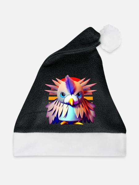 Polygon Vogel - Weihnachtsmütze - Schwarz/Weiß